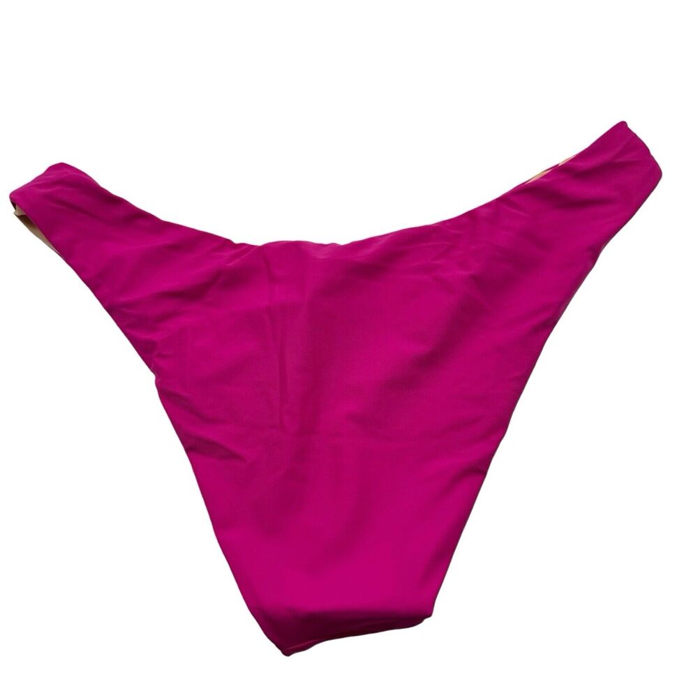 NWT J. Crew Barbie Pink Curved Waist Bikini Bottom Size Large - Picture 2 of 4